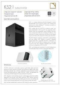 L-Acoustics KS21 Product spec sheet downloaden